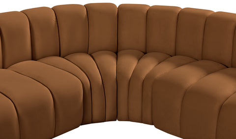 Briar 145 Saddle Velvet Upholstered Modular Sectional , 6-Piece (Style 1)