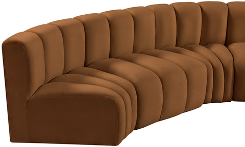 Briar 145 Saddle Velvet Upholstered Modular Sectional , 6-Piece (Style 1)