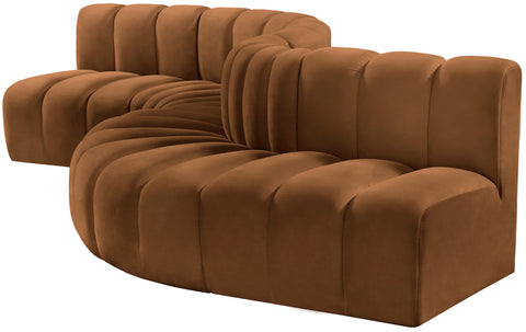 Briar 145 Saddle Velvet Upholstered Modular Sectional , 6-Piece (Style 1)