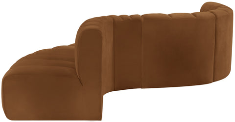 Briar 145 Saddle Velvet Upholstered Modular Sectional , 6-Piece (Style 1)