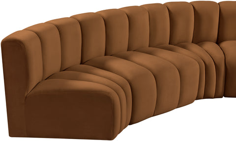 Briar 151 Saddle Velvet Upholstered Modular Sectional, 6-Piece