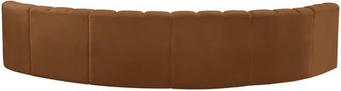 Briar 151 Saddle Velvet Upholstered Modular Sectional, 6-Piece