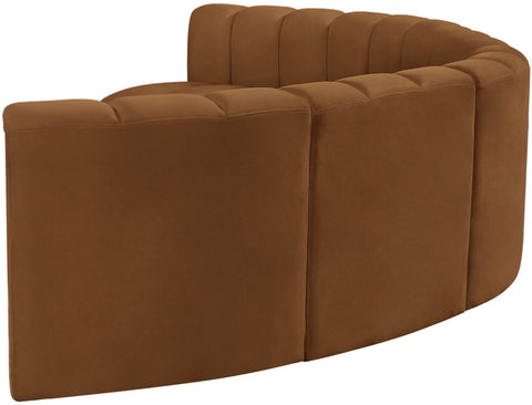 Briar 151 Saddle Velvet Upholstered Modular Sectional, 6-Piece