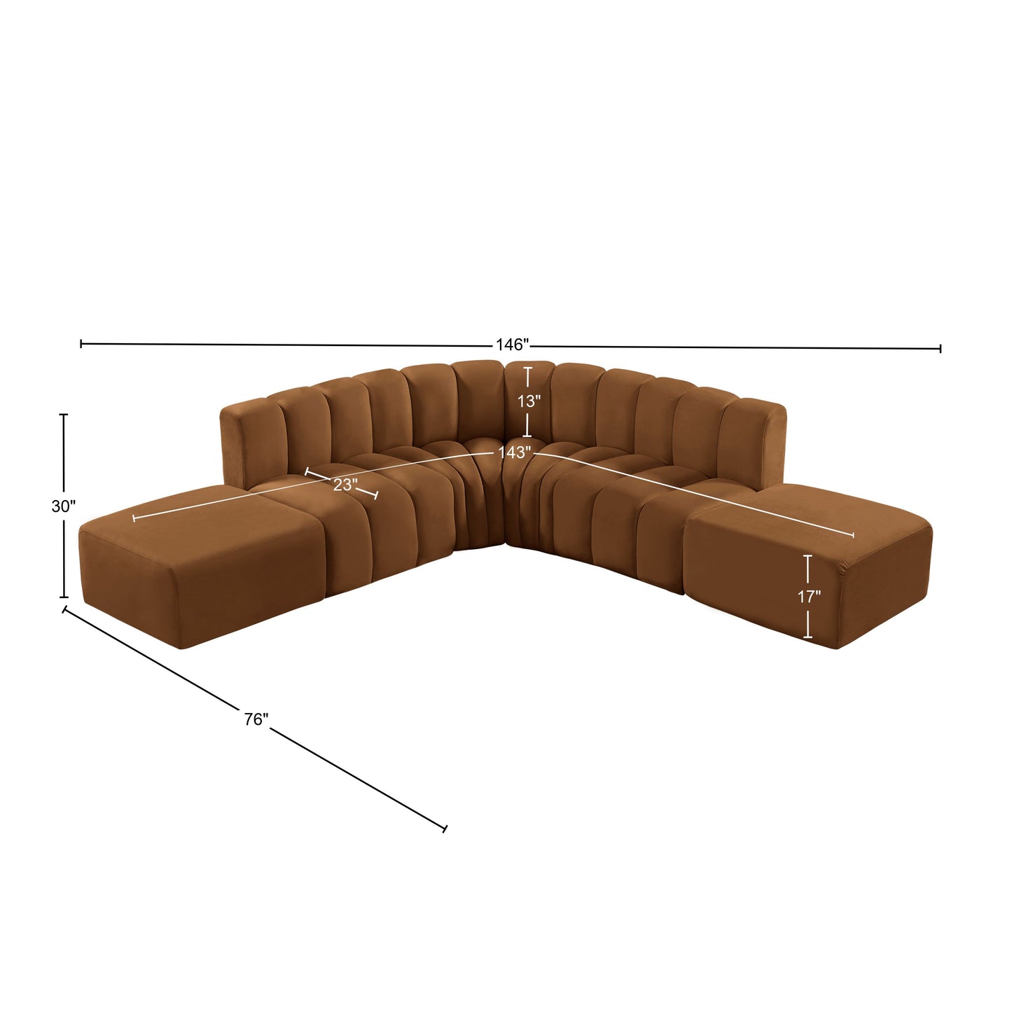 zara saddle velvet modular sofa s6c