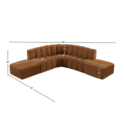 Zara Saddle Velvet Modular Sofa S6C