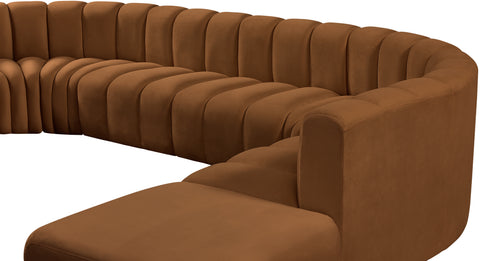Briar 146 Saddle Velvet Upholstered Modular Sectional, 6-Piece