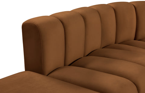 Briar 146 Saddle Velvet Upholstered Modular Sectional, 6-Piece