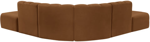 Briar 146 Saddle Velvet Upholstered Modular Sectional, 6-Piece