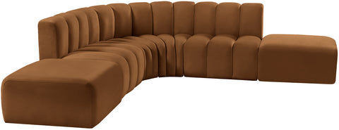 Briar 146 Saddle Velvet Upholstered Modular Sectional, 6-Piece