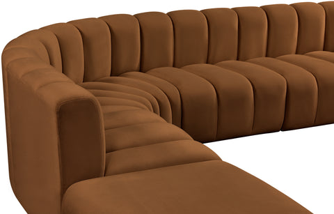 Briar 146 Saddle Velvet Upholstered Modular Sectional, 6-Piece