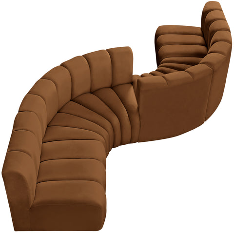Briar 145 Saddle Velvet Upholstered Modular Sectional , 6-Piece (Style 2)