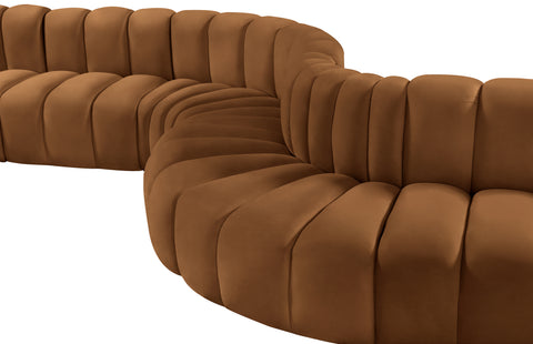 Briar 145 Saddle Velvet Upholstered Modular Sectional , 6-Piece (Style 2)