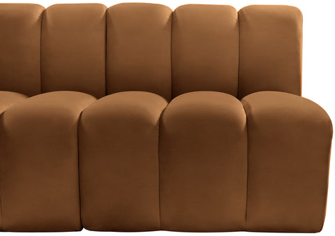 Briar 145 Saddle Velvet Upholstered Modular Sectional , 6-Piece (Style 2)