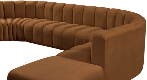 Briar 172 Saddle Velvet Upholstered Modular Sectional, 7-Piece