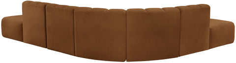 Briar 172 Saddle Velvet Upholstered Modular Sectional, 7-Piece