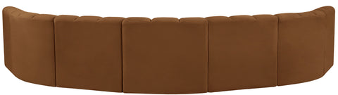 Briar 162 Saddle Velvet Upholstered Modular Sectional, 7-Piece