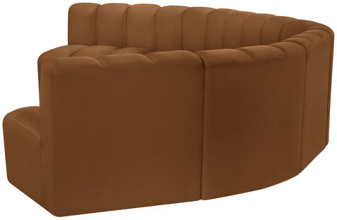 Briar 162 Saddle Velvet Upholstered Modular Sectional, 7-Piece