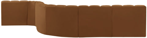 Briar 170 Saddle Velvet Upholstered Modular Sectional, 7-Piece