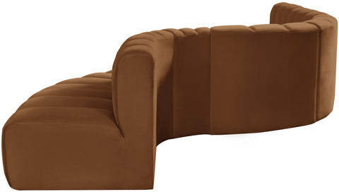Briar 170 Saddle Velvet Upholstered Modular Sectional, 7-Piece