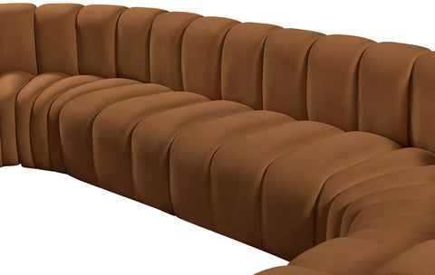 Briar 150 Saddle Velvet Upholstered Modular Sectional, 8-Piece