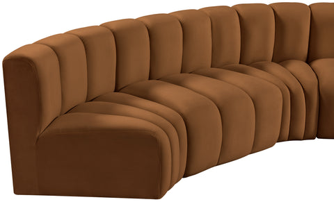 Briar 150 Saddle Velvet Upholstered Modular Sectional, 8-Piece