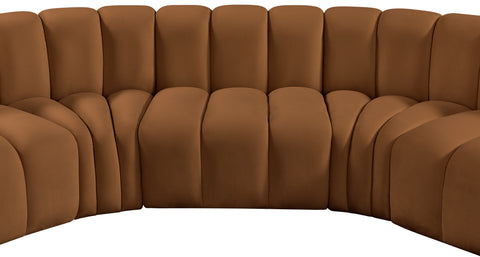 Briar 150 Saddle Velvet Upholstered Modular Sectional, 8-Piece