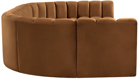 Briar 150 Saddle Velvet Upholstered Modular Sectional, 8-Piece