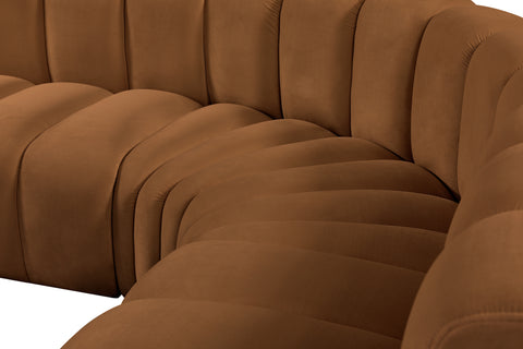 Briar 150 Saddle Velvet Upholstered Modular Sectional, 8-Piece