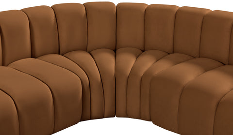 Briar 150 Saddle Velvet Upholstered Modular Sectional, 8-Piece