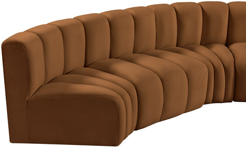 Briar 162 Saddle Velvet Upholstered Modular Sectional, 8-Piece