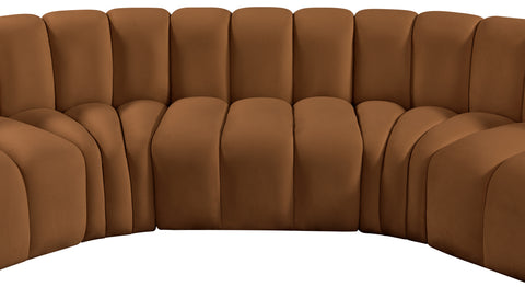 Briar 162 Saddle Velvet Upholstered Modular Sectional, 8-Piece