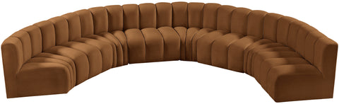 Briar 162 Saddle Velvet Upholstered Modular Sectional, 8-Piece