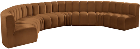 Briar 162 Saddle Velvet Upholstered Modular Sectional, 8-Piece
