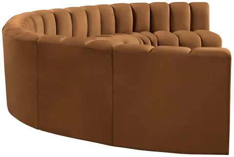 Briar 162 Saddle Velvet Upholstered Modular Sectional, 8-Piece