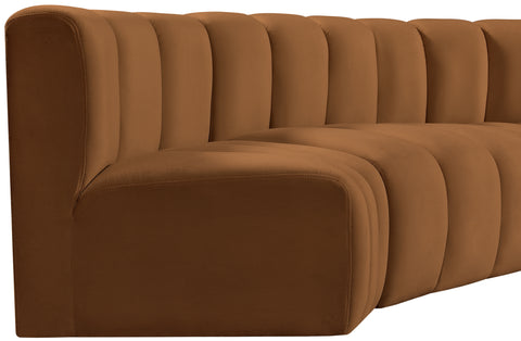 Briar 197 Saddle Velvet Upholstered Modular Sectional, 8-Piece