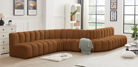 Briar 197 Saddle Velvet Upholstered Modular Sectional, 8-Piece