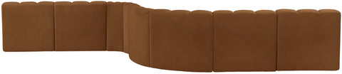 Briar 197 Saddle Velvet Upholstered Modular Sectional, 8-Piece