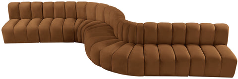 Briar 197 Saddle Velvet Upholstered Modular Sectional, 8-Piece