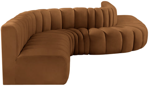 Briar 197 Saddle Velvet Upholstered Modular Sectional, 8-Piece