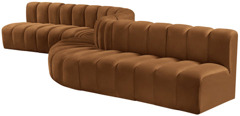Briar 197 Saddle Velvet Upholstered Modular Sectional, 8-Piece