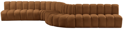 Briar 197 Saddle Velvet Upholstered Modular Sectional, 8-Piece