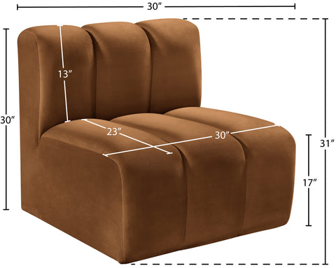 Briar Saddle Velvet Upholstered Modular Straight Chair, 1 Piece