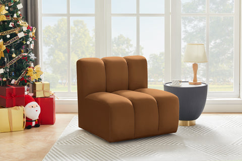 Briar Saddle Velvet Upholstered Modular Straight Chair, 1 Piece