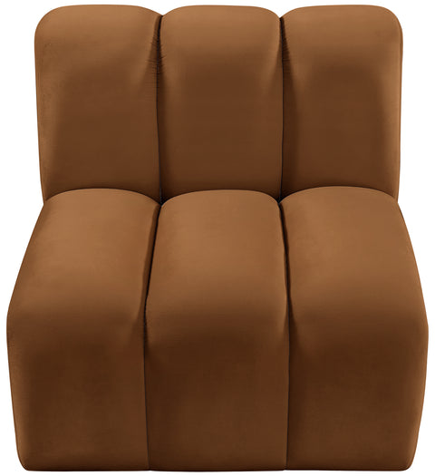 Briar Saddle Velvet Upholstered Modular Straight Chair, 1 Piece