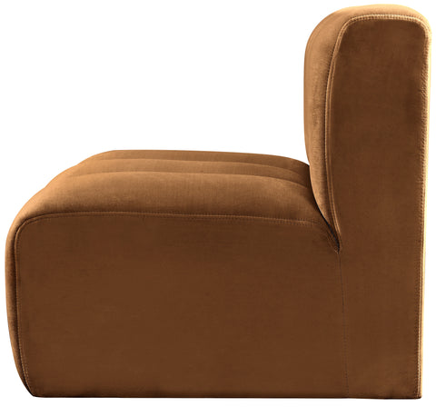 Briar Saddle Velvet Upholstered Modular Straight Chair, 1 Piece