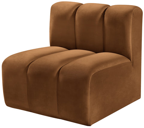 Briar Saddle Velvet Upholstered Modular Straight Chair, 1 Piece