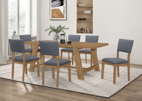 Sabat 7-piece Rectangular Dining Table Set BrownBrown
