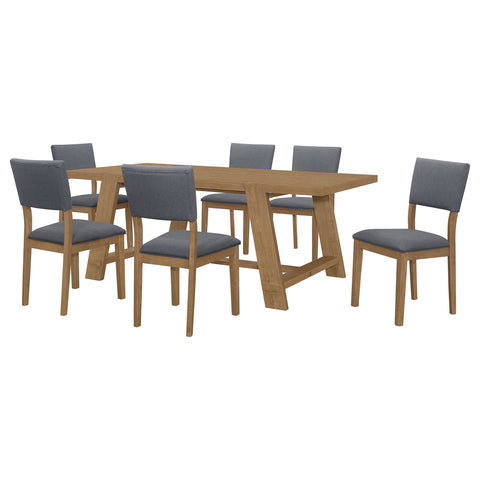 Sabat 7-piece Rectangular Dining Table Set BrownBrown