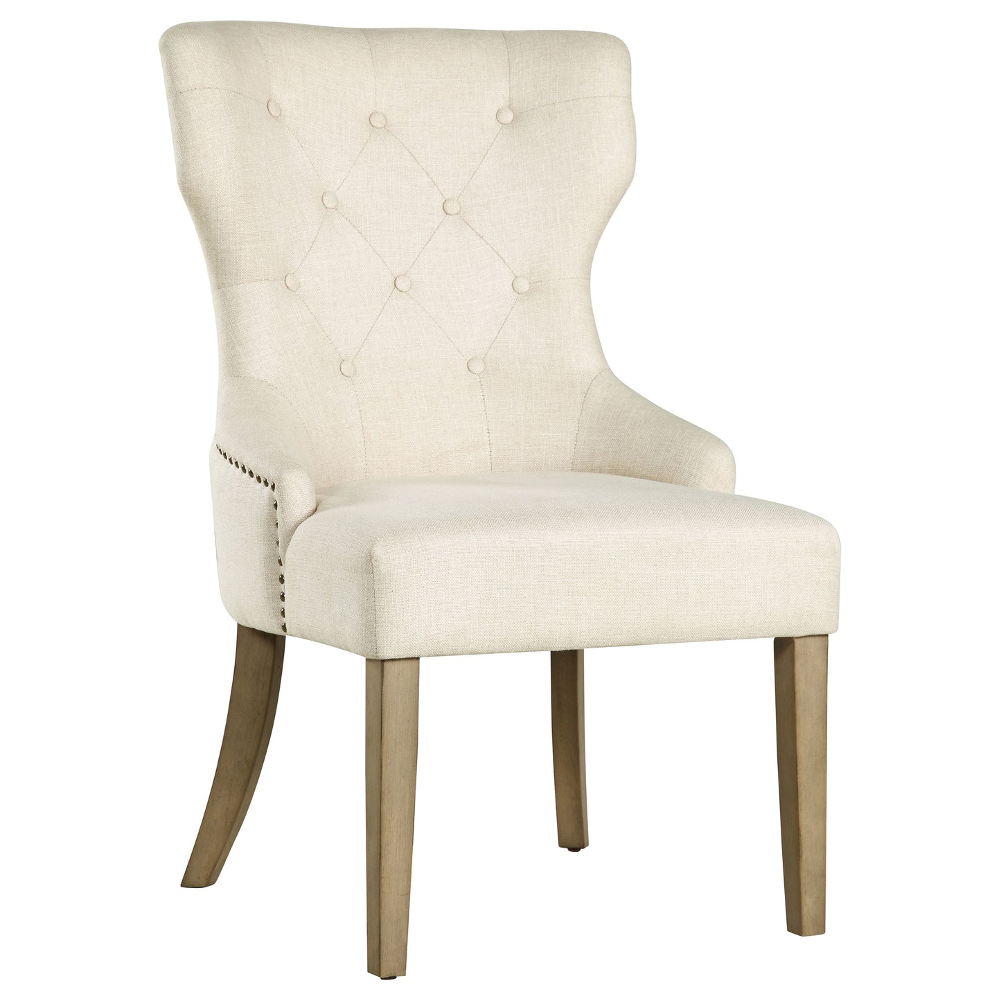 fortress tufted upholstered dining chair beige and rustic greybeige / rustic grey