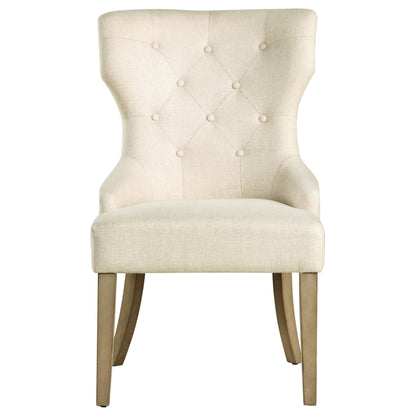 Fortress Tufted Upholstered Dining Chair Beige and Rustic GreyBeige / Rustic Grey